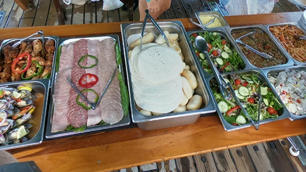 Lunch served on the top deck